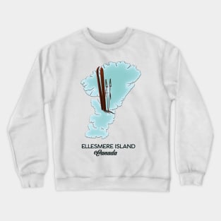 Ellesmere island Canada map Crewneck Sweatshirt